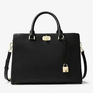 Michael Kors Sylvie Large Leather Satchel Handbag